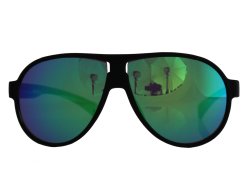 Sonnenbrille 242 matt schwarz verspiegelt gr&uuml;n