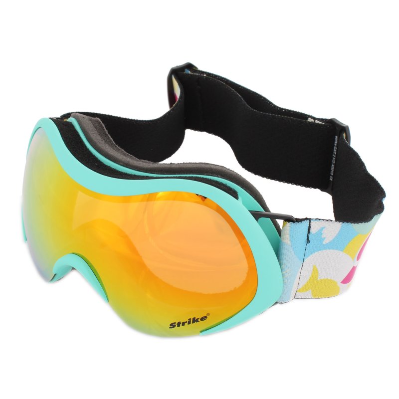 Ski- und Snowboardbrille 40010 mit Elastik-Kopfband orange verspiegelt