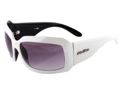 Sonnenbrille mit breitem weißem Rahmen