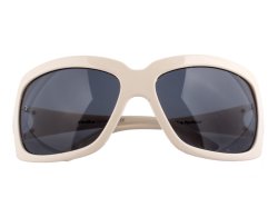 Sonnenbrille mit markantem weißem Rahmen