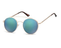 Sonnenbrille mit Doppelsteg und blau-gr&uuml;n verspiegelten Gl&auml;sern