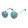 Sonnenbrille mit Doppelsteg und blau-grün verspiegelten Gläsern