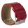 Armband mit Metallplatte und Nieten rot