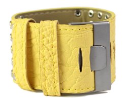 Armband mit Metallplatte und Nieten gelb
